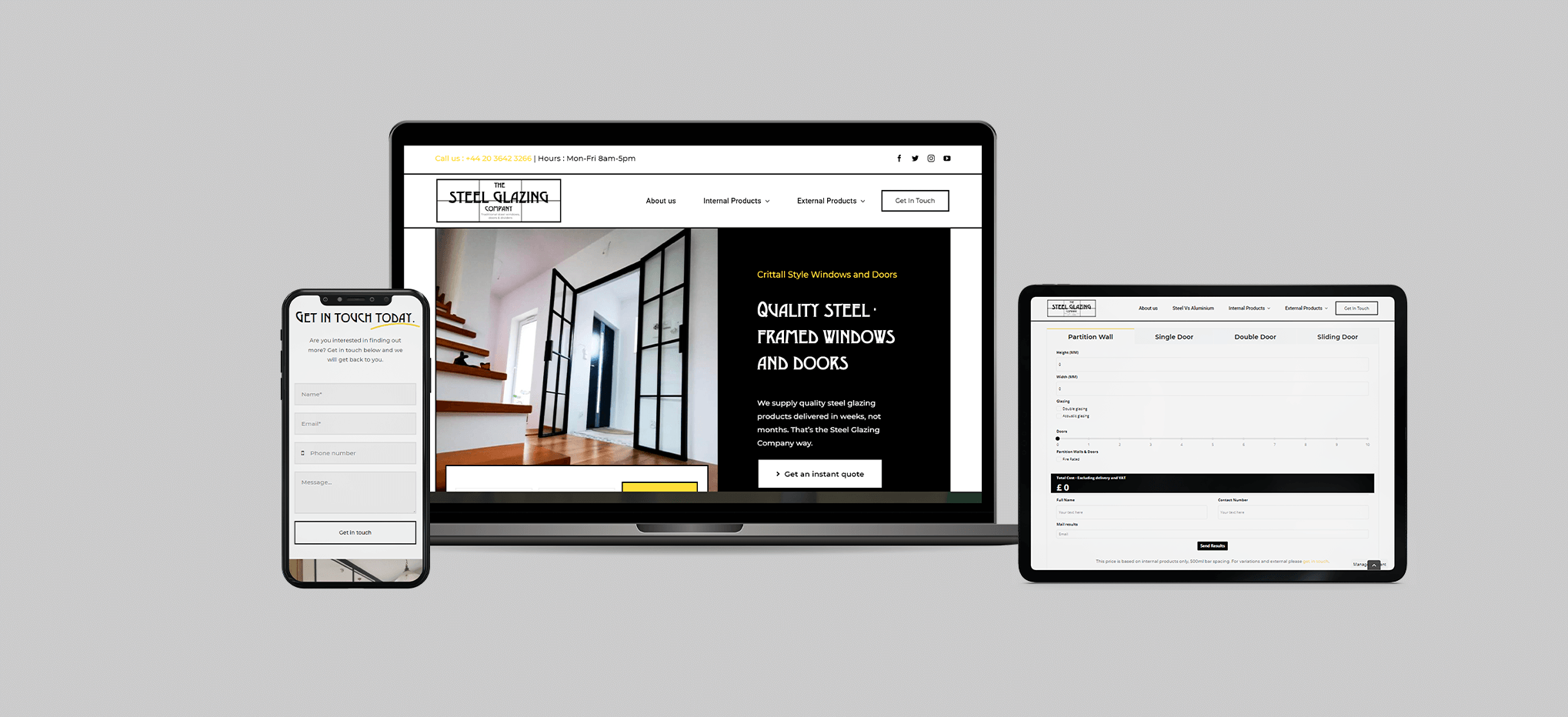The Steel Glazing Company Case study Website design build