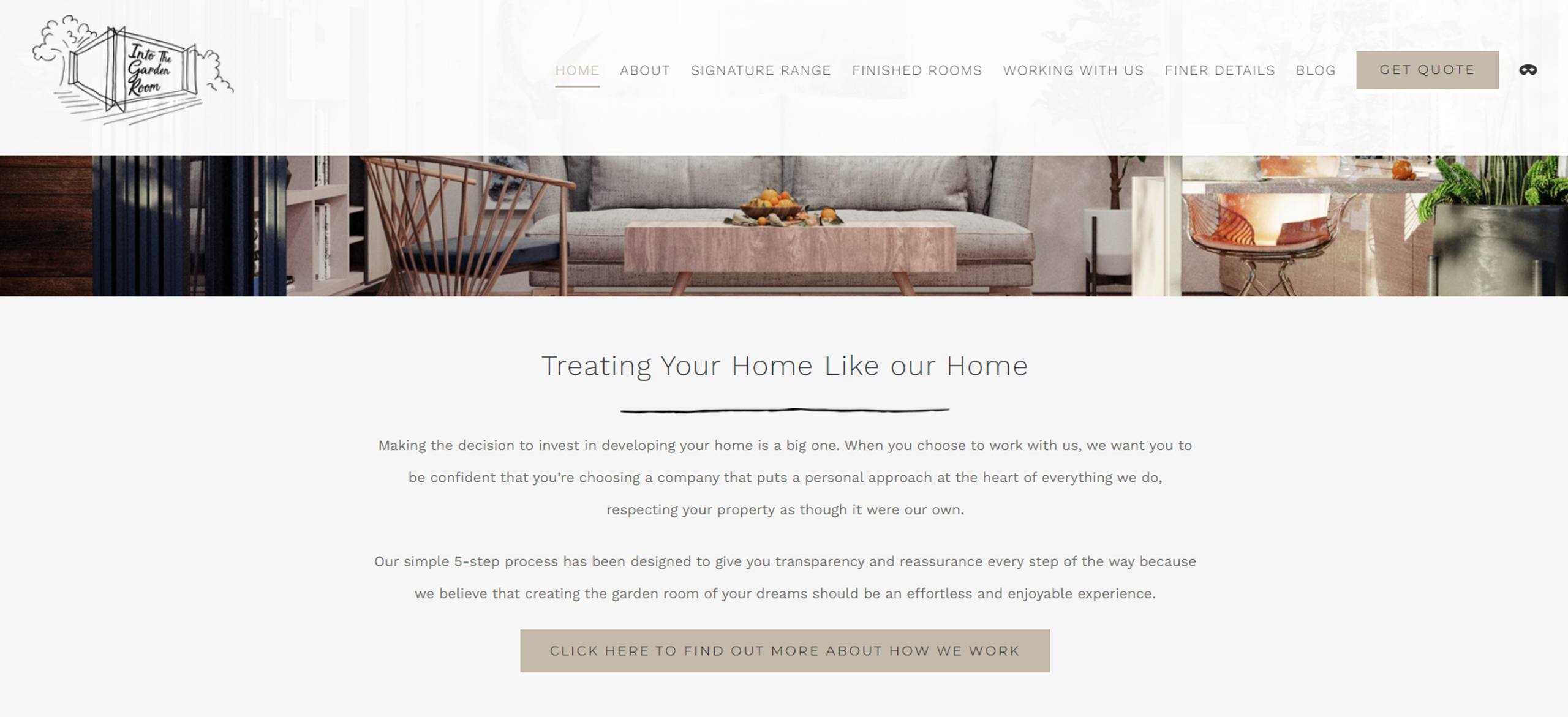 Into The Garden Room Call To Action Chell Web & Design