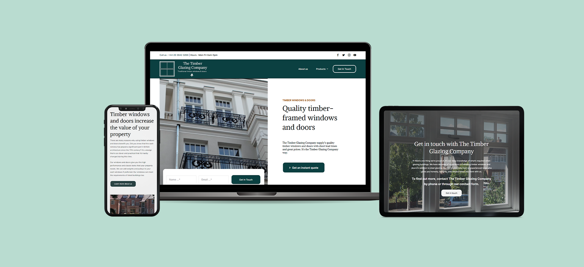 Timber Glazing Case study Website design build