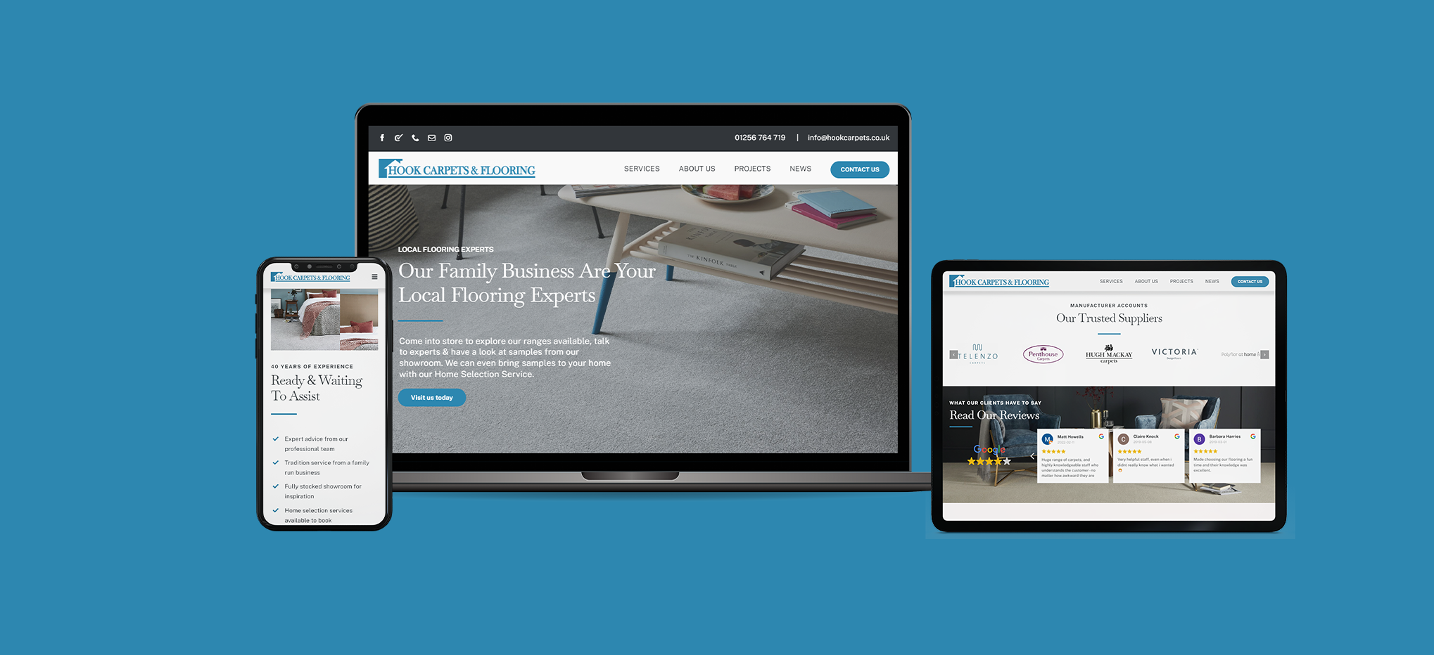 Hook Carpets Case study Website design build