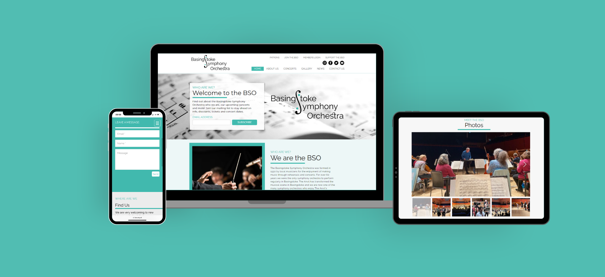 BSO Basingstoke Symphony Orchestra Case study Website design build