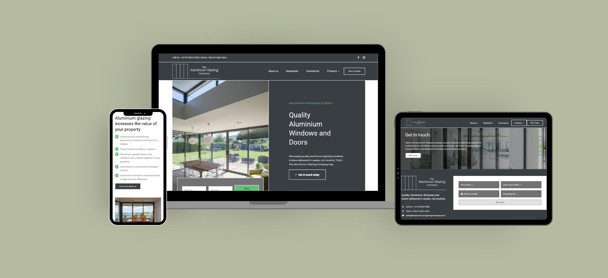 The Aluminium Glazing Company Case study Website design build