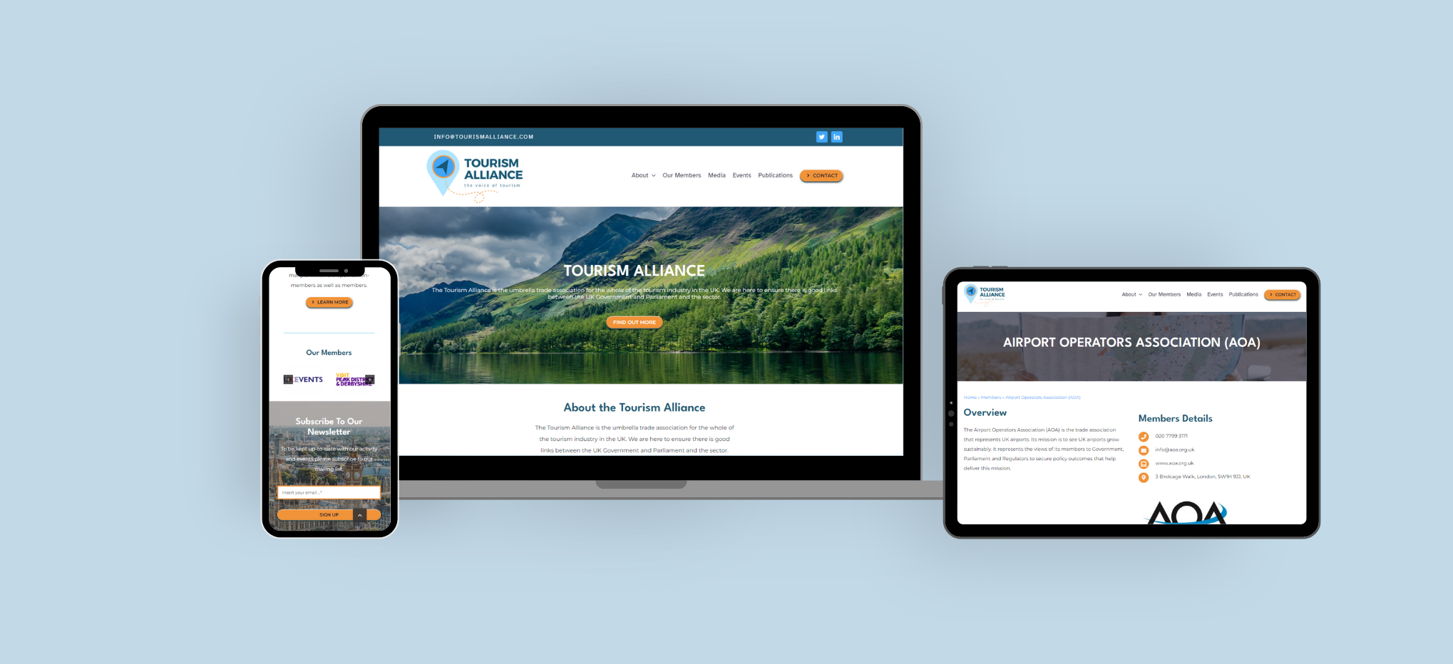 Tourism Alliance Case study Website design build logo asset graphics