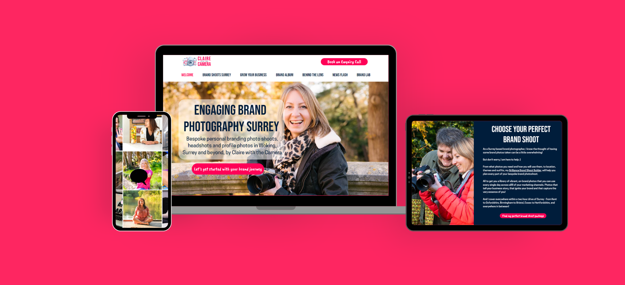 Claire With The Camera Case study Website design build