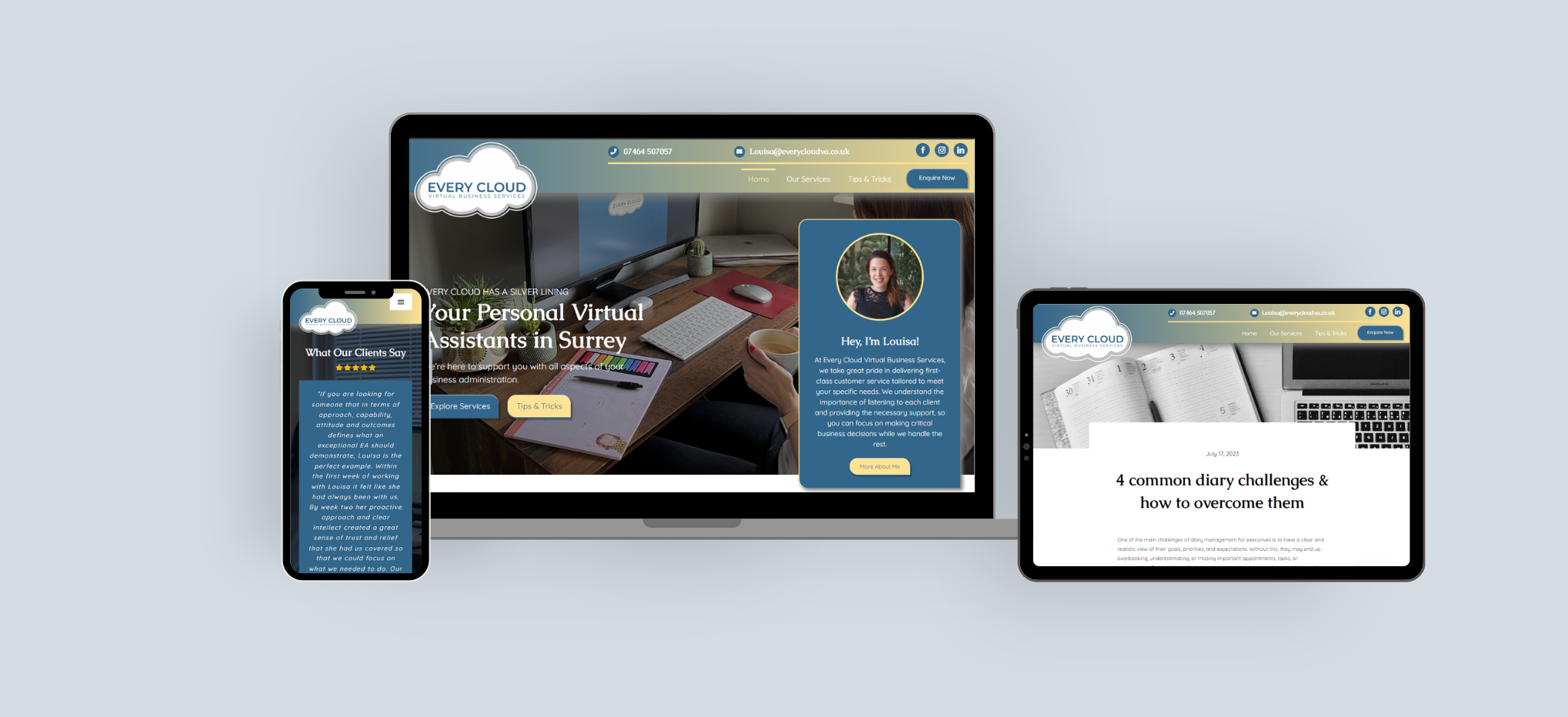 Every Cloud VA Business Support study Website design build