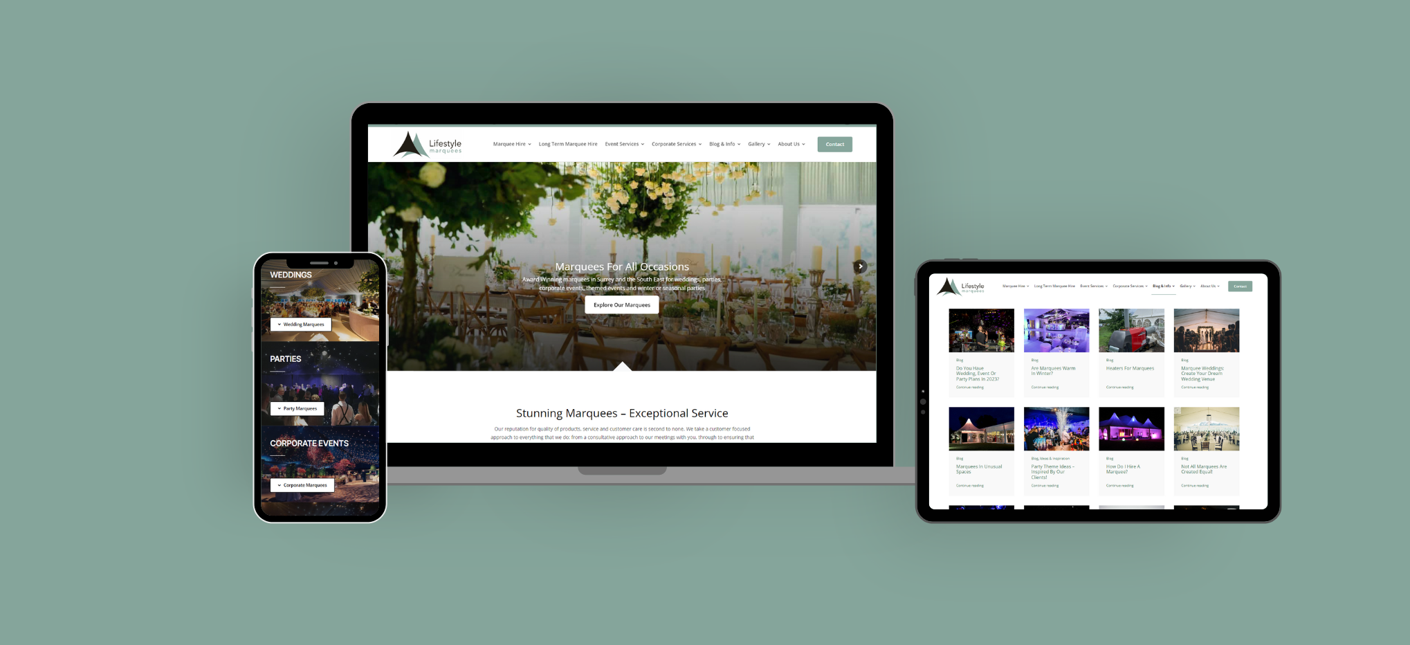 Lifestyle Marquees Case study Website design build