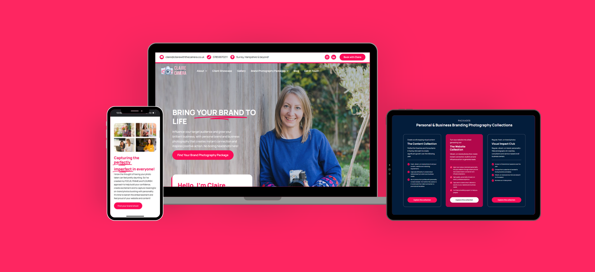 Claire With The Camera Case study Website design build