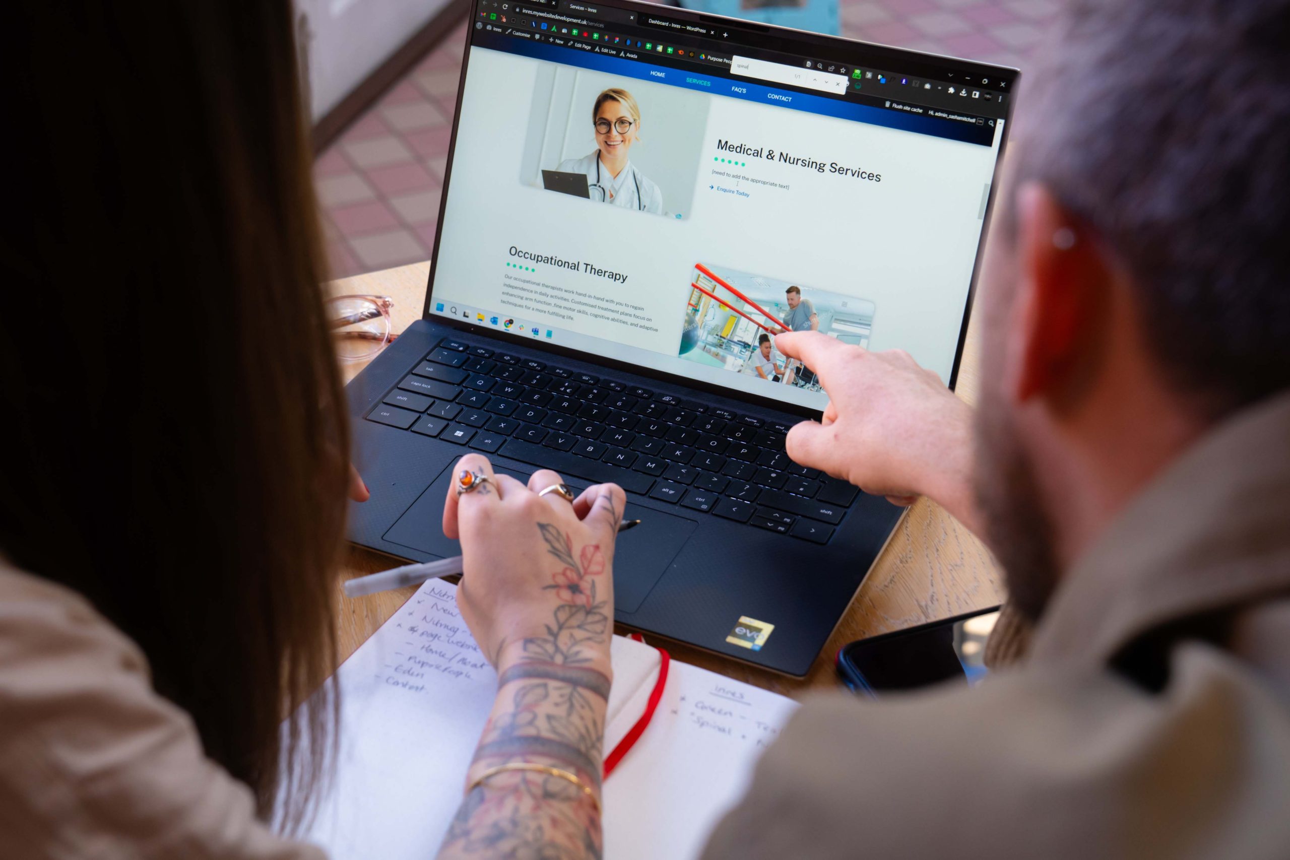 Chell Web & Design laptop working website design graphics maintenance SEO agency bespoke web