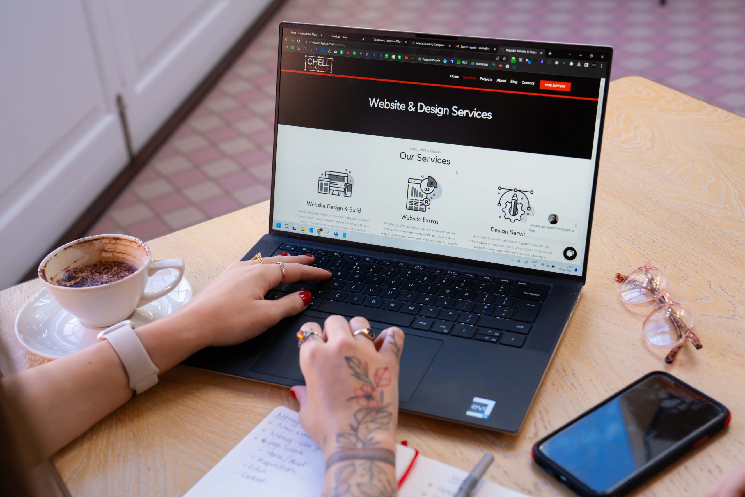Wireframe Design Chell Web & Design laptop working website design graphics maintenance SEO agency bespoke web Sasha Mitchell