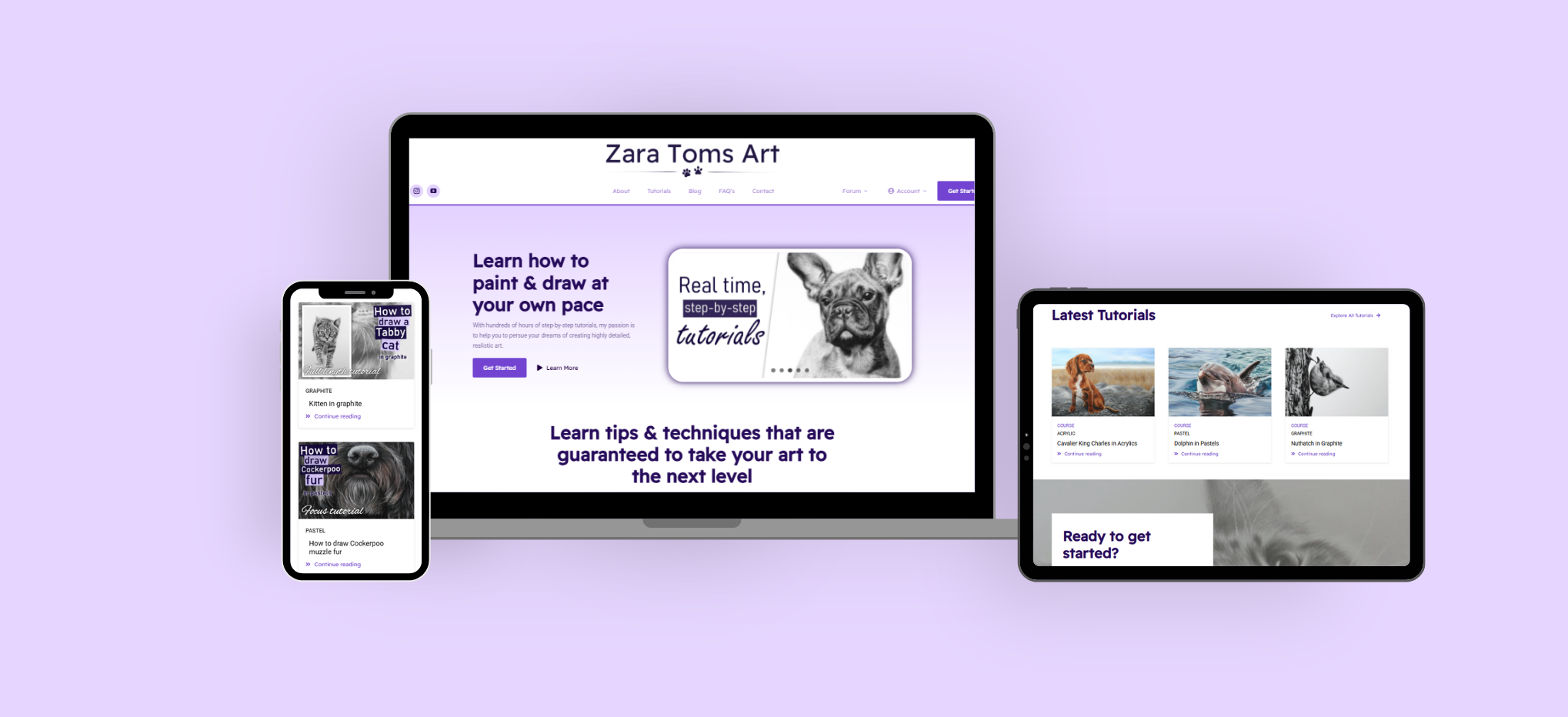 Zara Toms Art Feature Image, Desktop, Mobile and Tablet view
